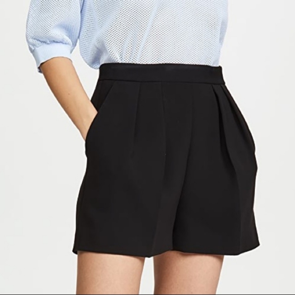 Express Editor Dress Shorts, Black, Size 4, Cuffed, Pleated Front